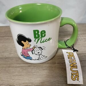 Peanuts Green 'Be Nice' Character Mug